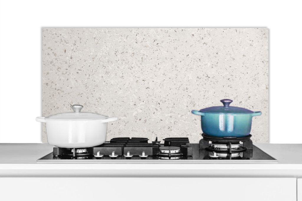 KitchenYeah Spritzschutz Küche - Küchenrückwand - Wandschutz für Herd und Spüle - Granit - Grau - Muster - Design - Weiß 100x50 - Alu-Dibon...