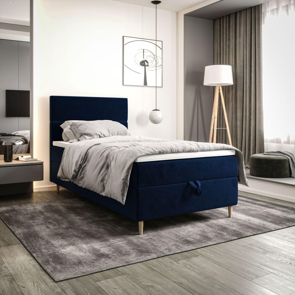 BEDANTE Boxspringbett FLO 80x200 Itaka 11 Bett Bettkasten Einzellbett Hotelbett Topper Matratze Schlafzimmer Stauraum