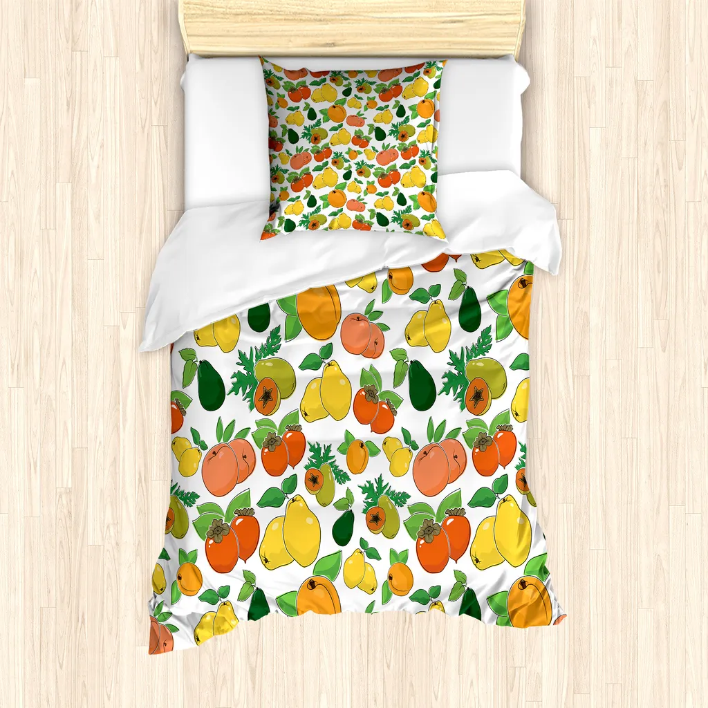 Set Letto Singolo ABAKUHAUS Design Frutta 135x200 Microfibra Hotel