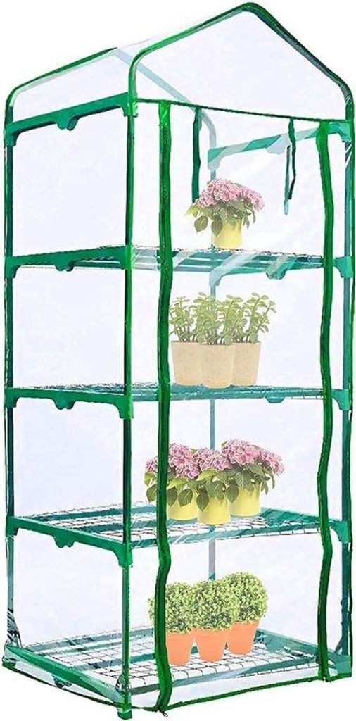 Klare PVC-Gewächshausabdeckung 160cm grün windfest für Pflanzen