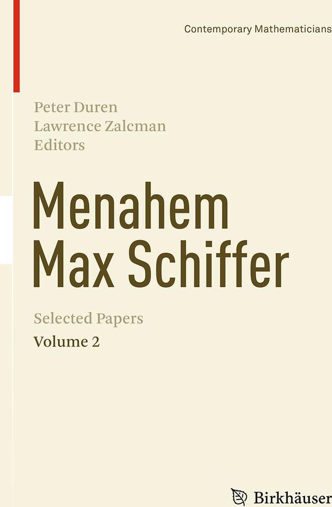 Menahem Max Schiffer: Selected Papers Volume 2