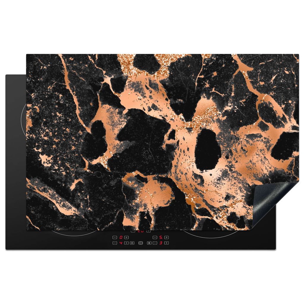 KitchenYeah Herdabdeckplatte Marmor - Stein - Luxus , 80x52cm, Küche Deko, Glaskeramikkochfeld Herdabdeckung, Abdeckplatte fùr Kochfeld