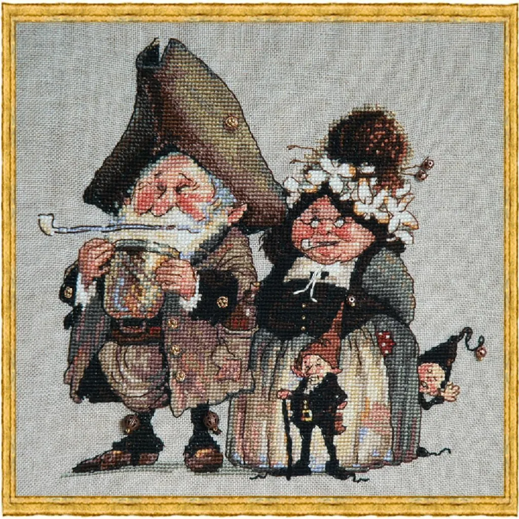 Kit Broderie Point de Croix Compté Vintage Kessel - Nimue Set 17x17 cm