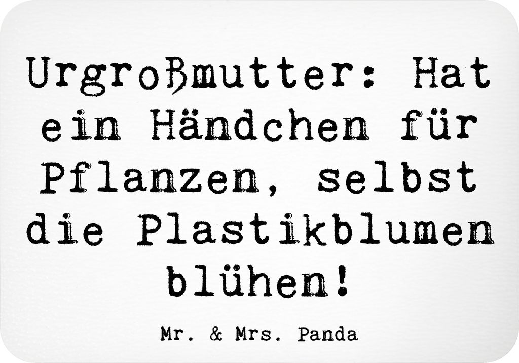 Mr. & Mrs. Panda Kühlschrankmagnet Spruch Urgroßmutter Wundergrün - Weiß - Geschenk, Notizhalter, magnet, Familie, Freude, Erinnerungen, Famili...