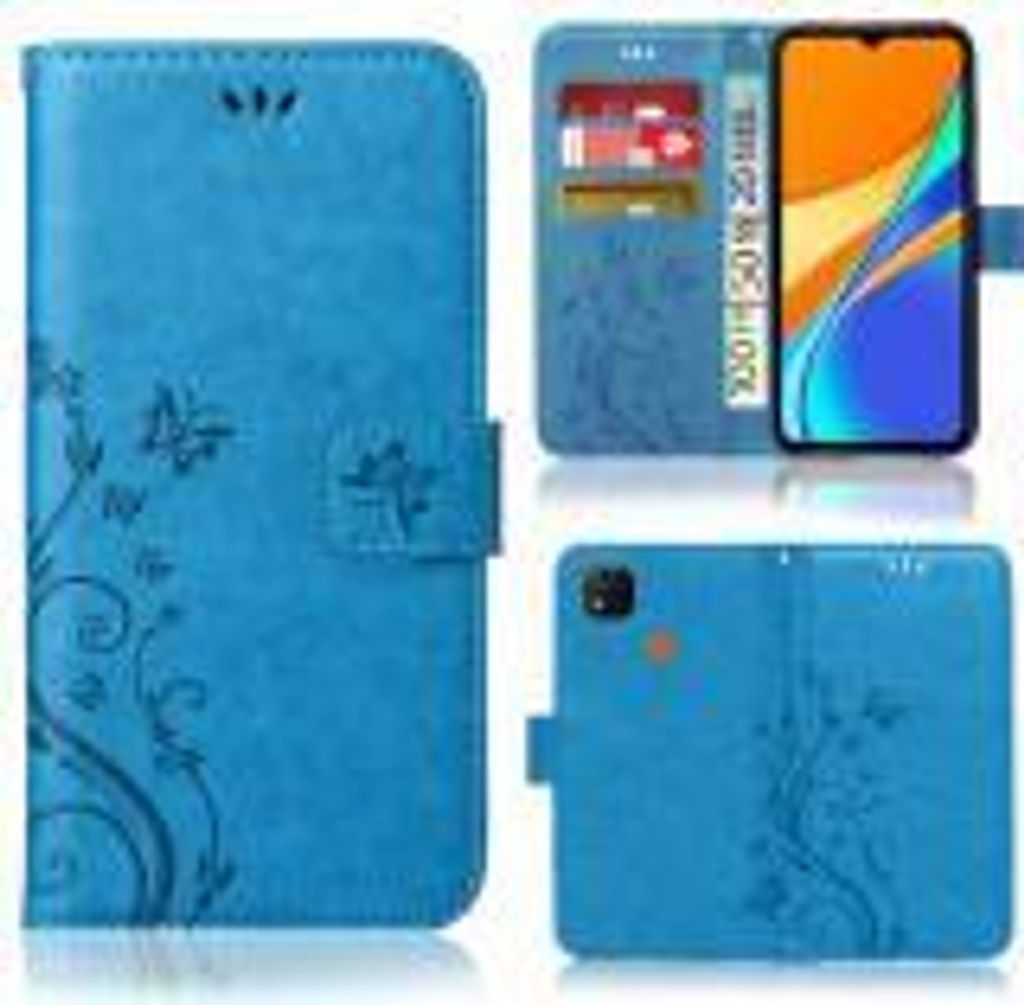 Xiaomi Redmi 9C / 9C NFC Bookstyle Flower Blau