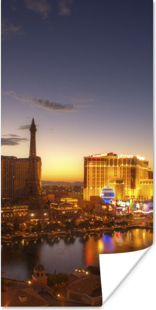 MuchoWow Poster Las Vegas - Abend - Sonnenuntergang 80x160 cm - Kinderzimmer