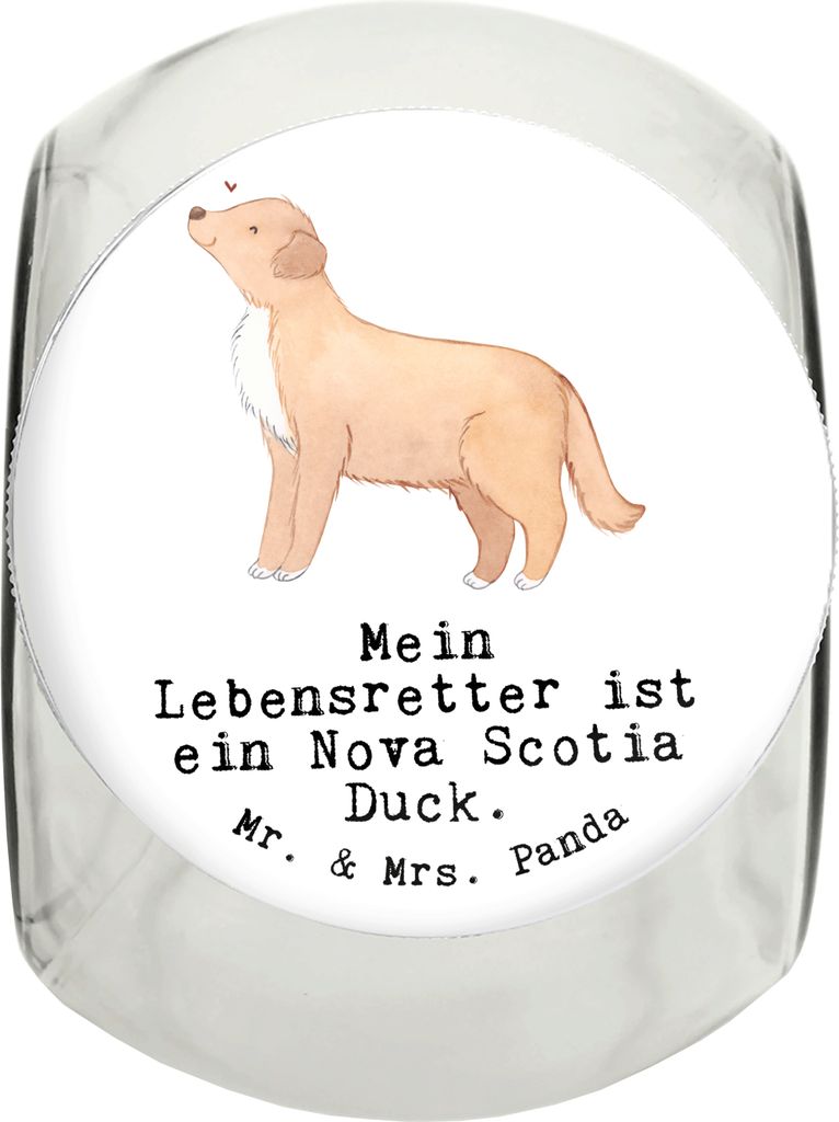 Mr. & Mrs. Panda Bonbonglas Nova Scotia Duck Lebensretter L 870ml - Weiß - Geschenk, Keksdose, Aufbewahrungsdose, aufbewahrungsglas, Tolling Retri...