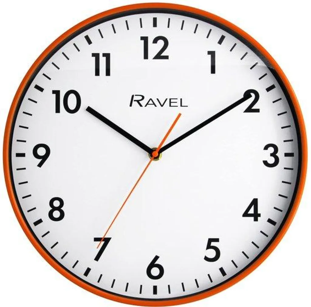Horloge murale silencieuse orange 30 cm : fini le tic-tac agaçant !