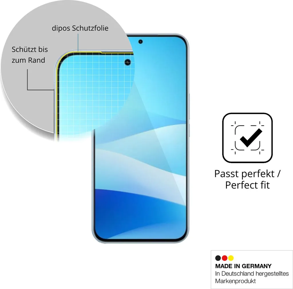Dipos FLEX 3x Pellicola Protettiva Per Meizu M5 Note | Copertura Totale Bordi Curvi Antigraffio