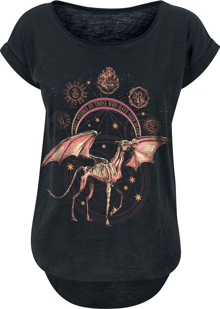 Harry Potter T-Shirt Damen Thestral schwarz Fan-Merch, Filme 100% Baumwolle S