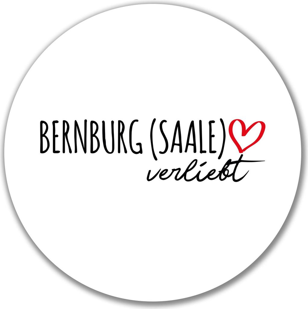 Huuraa Aufkleber Bernburg (Saale) verliebt 10cm rund Sticker Geschenkidee