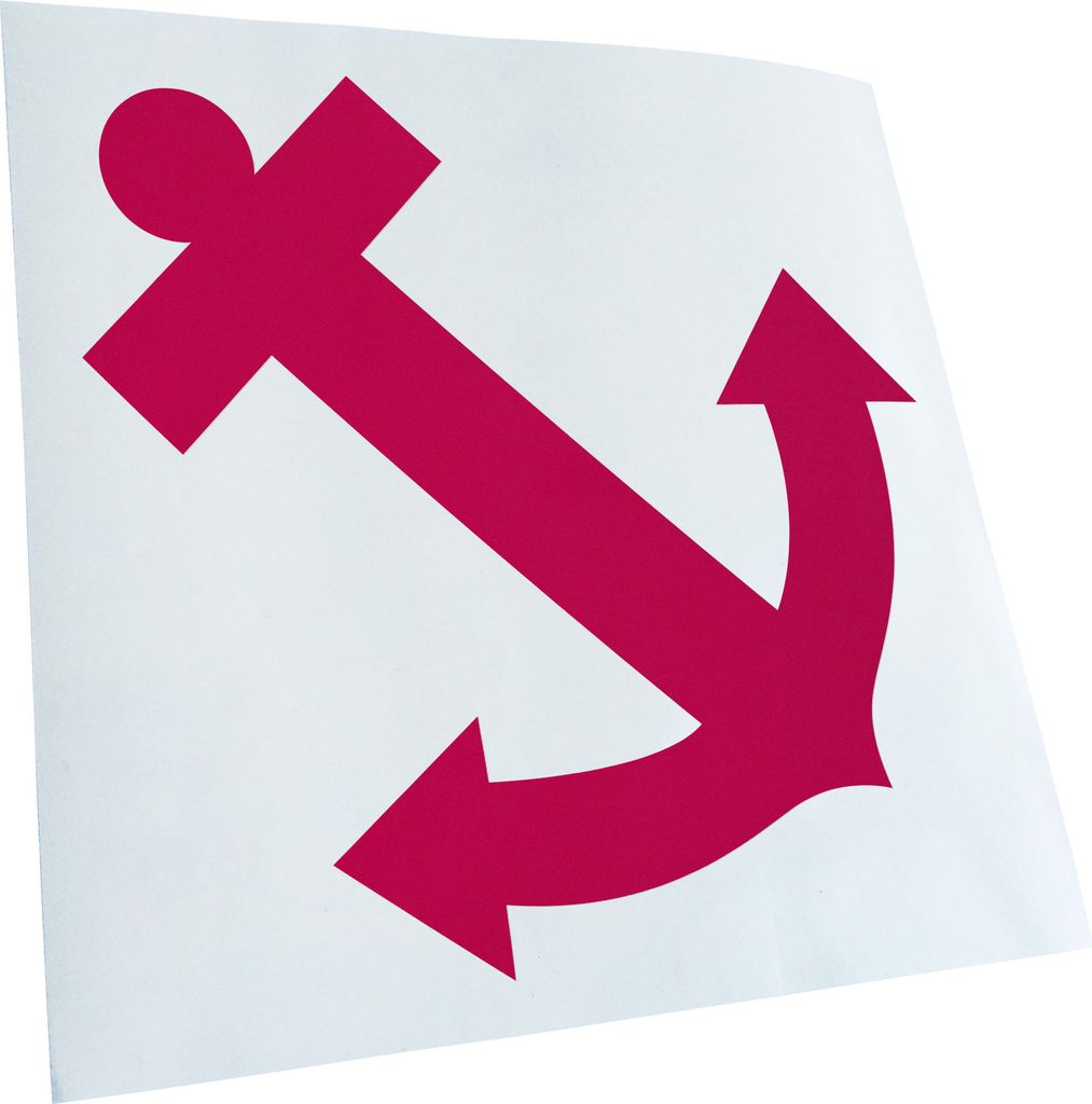 Kiwistar - Autoaufkleber - pink - 30 x 30 cm - Anker - Heckscheibenaufkleber - Aufkleber für Auto Kfz Fahrrad, LKW, Truck Mofa
