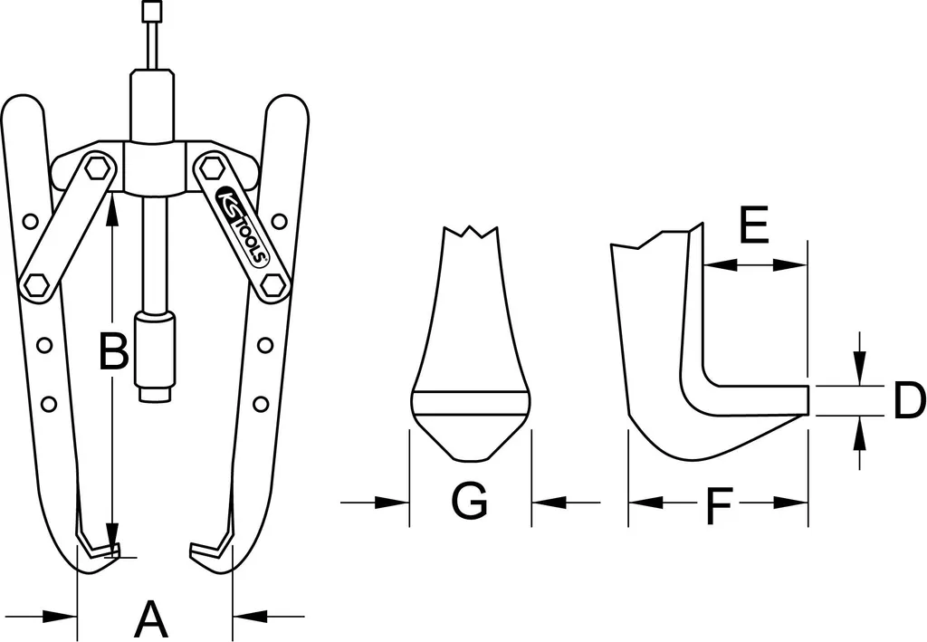 Extraire roulements grippés avec l'extracteur hydraulique KS TOOLS - 2