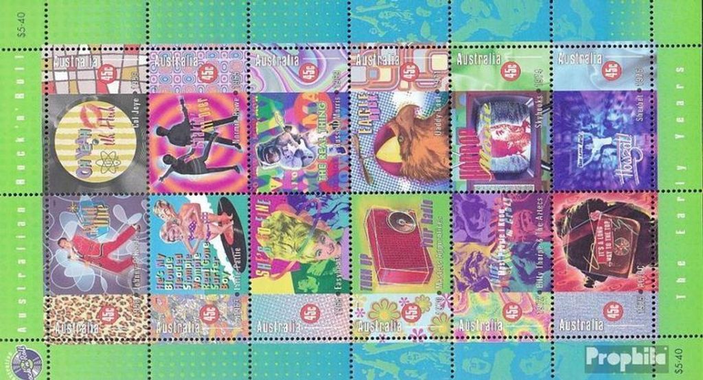Briefmarken Australien 1998 Mi 1720-1731 Zd-Bogen (kompl.Ausg.) postfrisch Musik