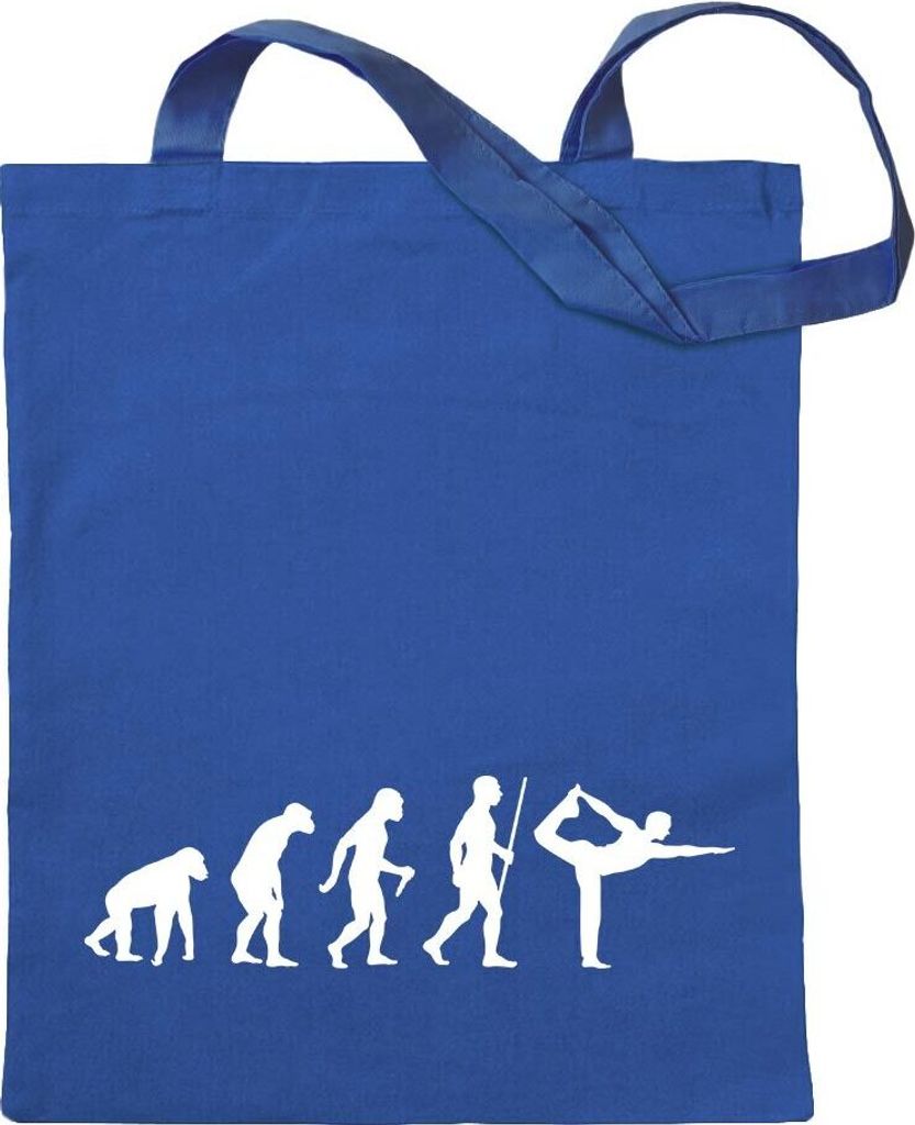 Kiwistar - Baumwolltasche - royalblau - Yoga Gymnastik Evolution 3 - Tragetasche Stoffbeutel Umhängetasche Langer Henkel