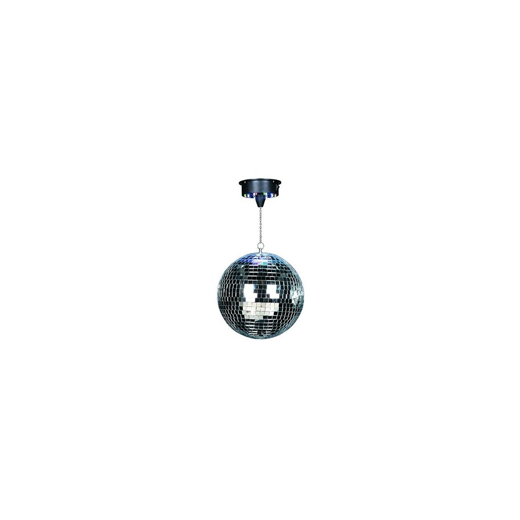 Ibiza - DISCO1-30 - 30cm Durchmesser Facettenkugel mit 18 LED Sockel und 20cm Kette - Batteriebetrieben