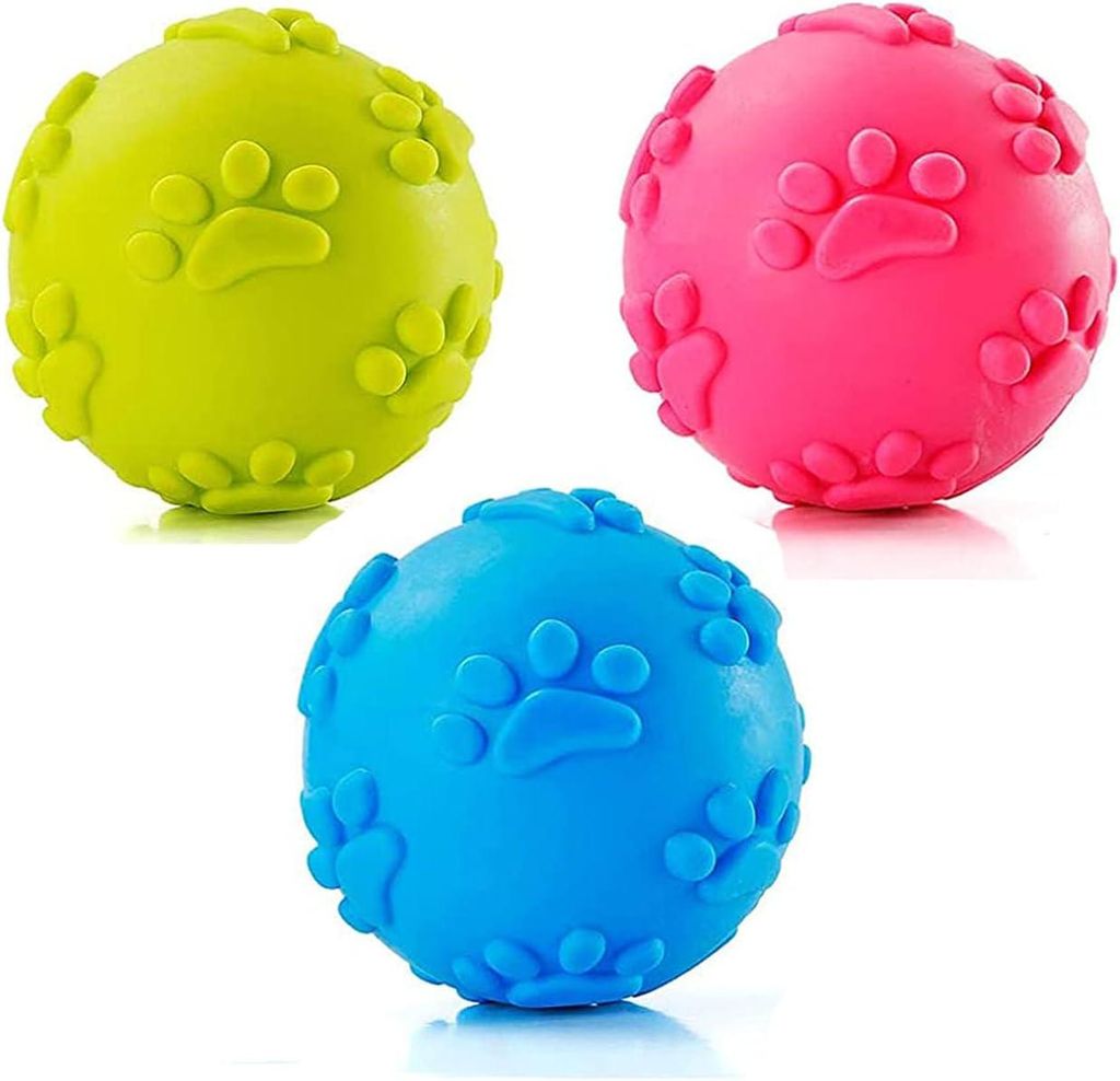 Hundespielzeug-Bälle, Quietschbälle, Kauspielzeug, Welpen-Mahlzahn-Reinigungsball, für kleine und mittelgroße Hunde