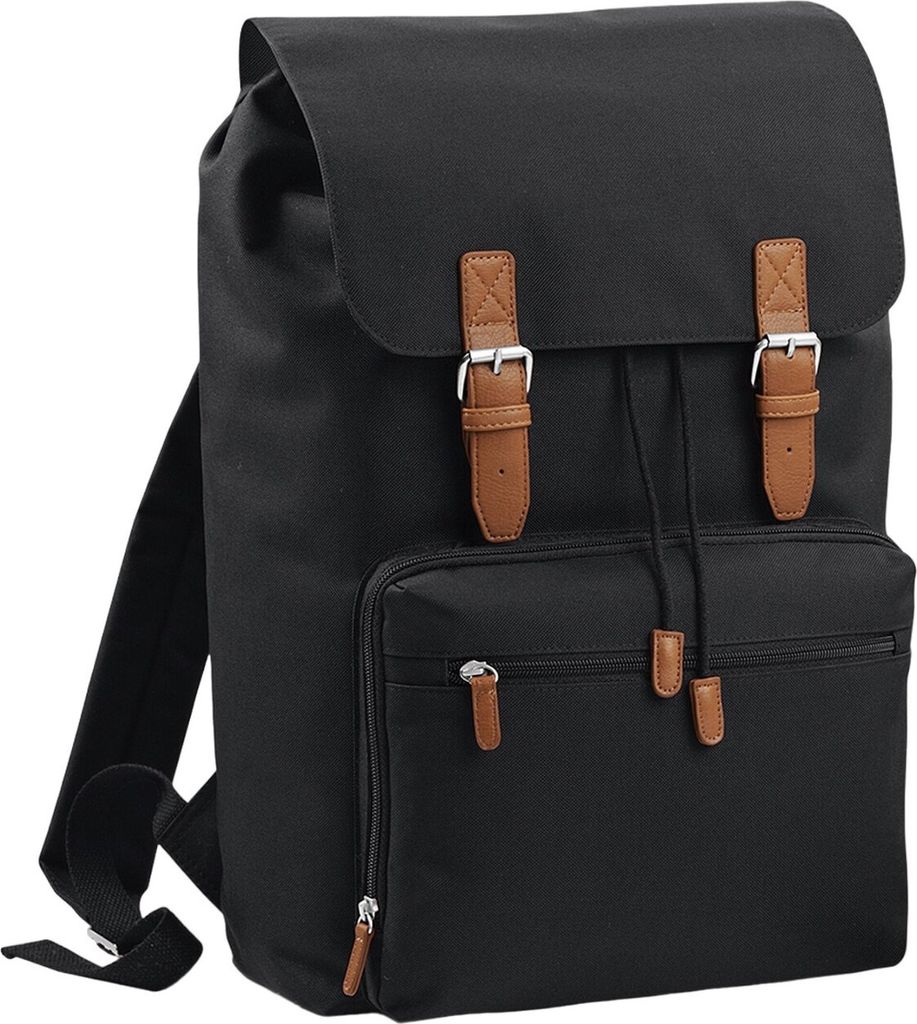 BagBase Vintage Laptop Rucksack PC3230 (Einheitsgröße) (Schwarz/Braun)