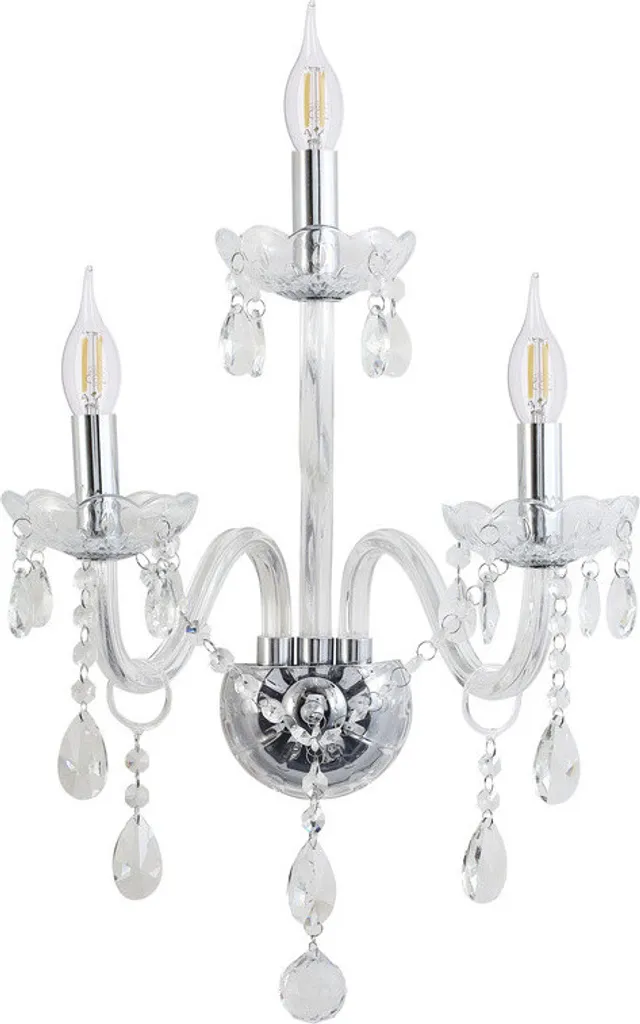 Applique Cristallo 3x40W E14 - Lustre mural glamour en chrome et verre
