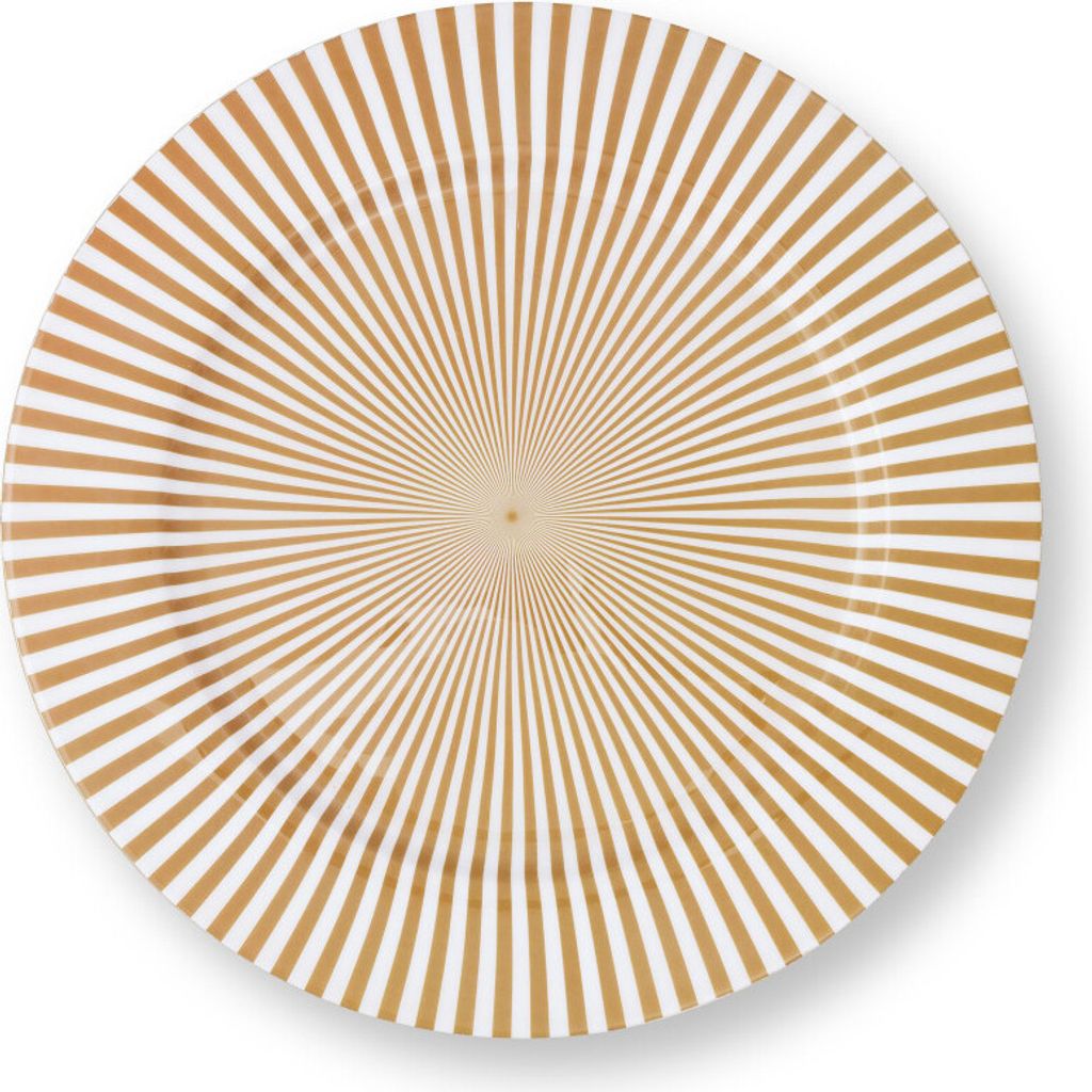 PIP STUDIO Platzteller Stripes weiss-gold 32cm