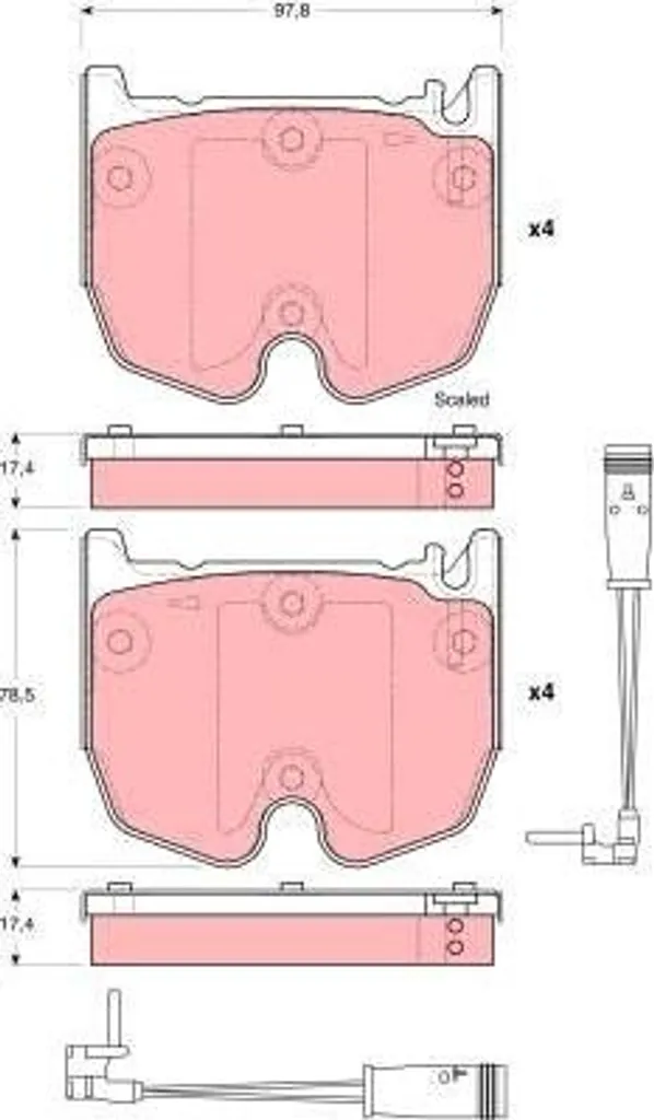 Plaquettes de frein TRW GDB1599 silencieuses et durables pour Mercedes-Benz