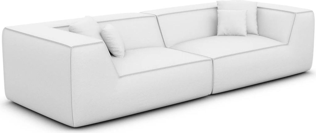 Kunstleder 4-Sitzer Couch Liberia Weiß