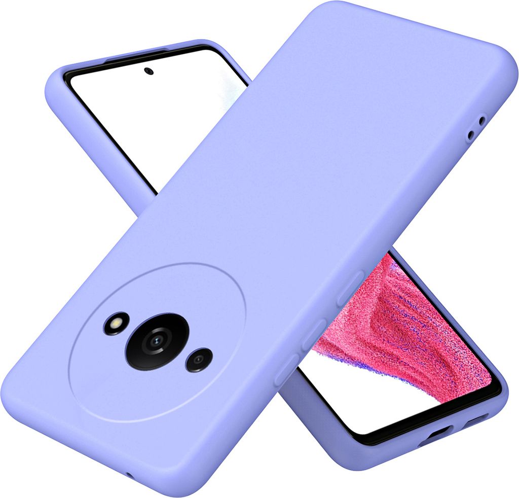 Hülle für Xiaomi Redmi A3 Flüssig Silikon Weich Kratzfest Schutzhülle Lila