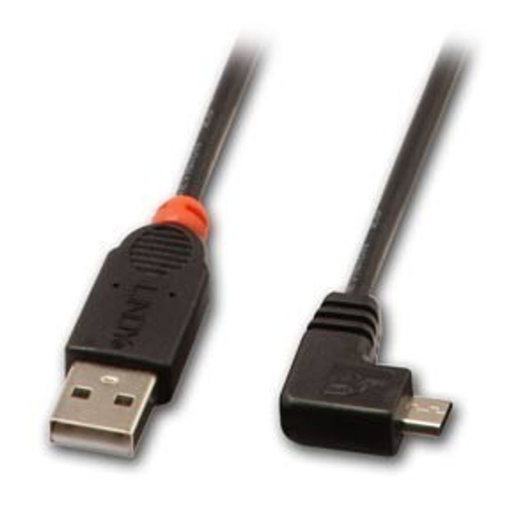 Lindy 2m USB 2.0 Kabel - Typ A auf Micro-B Kabel, 90 Grad rechtwinklig
