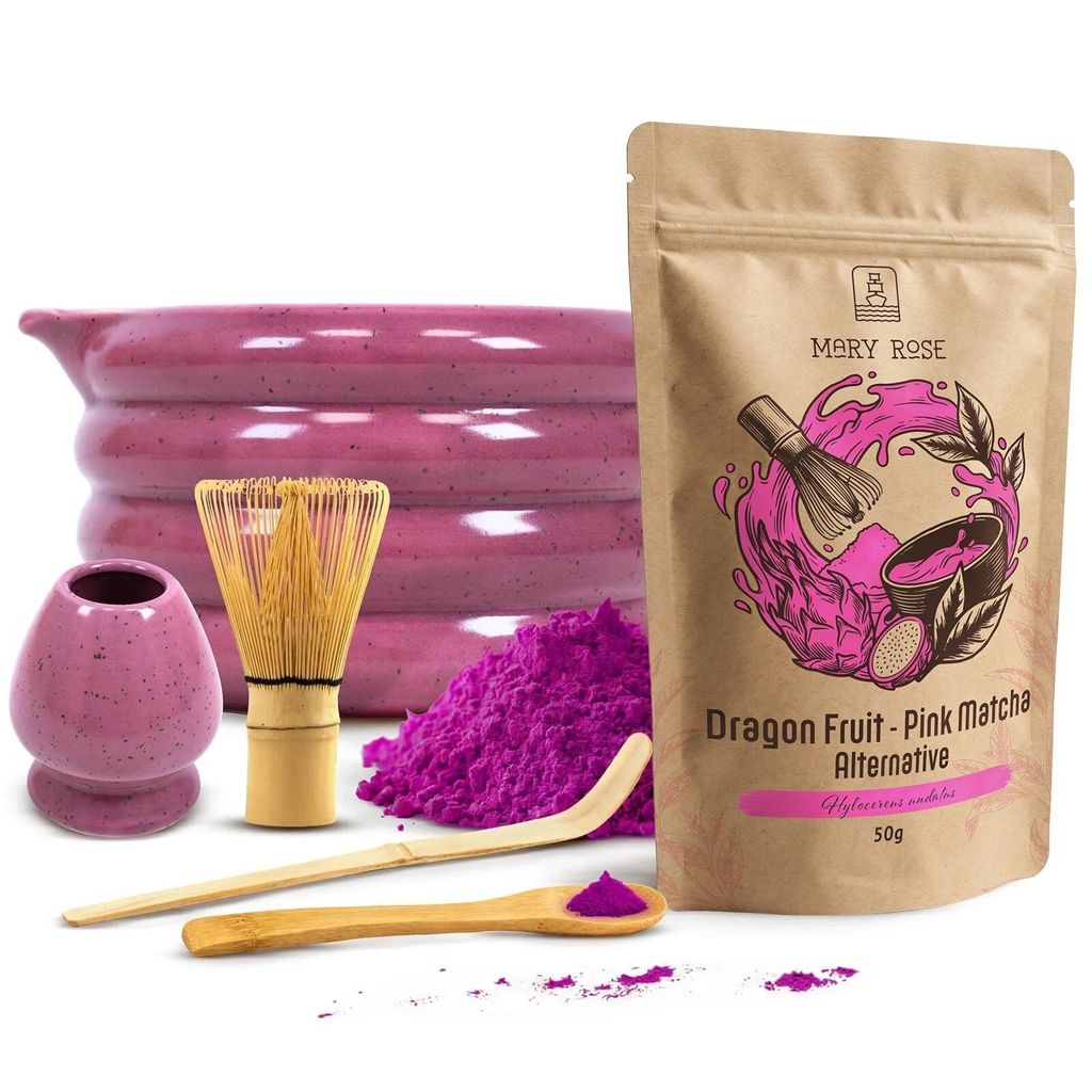 Mary Rose - Pink Matcha Set Drachenfrucht Pulver 50g - Produktbild 