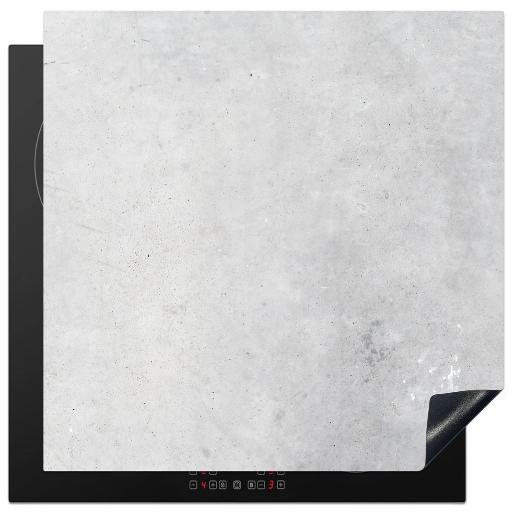 KitchenYeah Herdabdeckplatte Verwitterung - Beton - Bauwerke - Vintage - Industriell - Grau , 78x78cm, Küche Deko, Glaskeramikkochfeld Herdabdec...