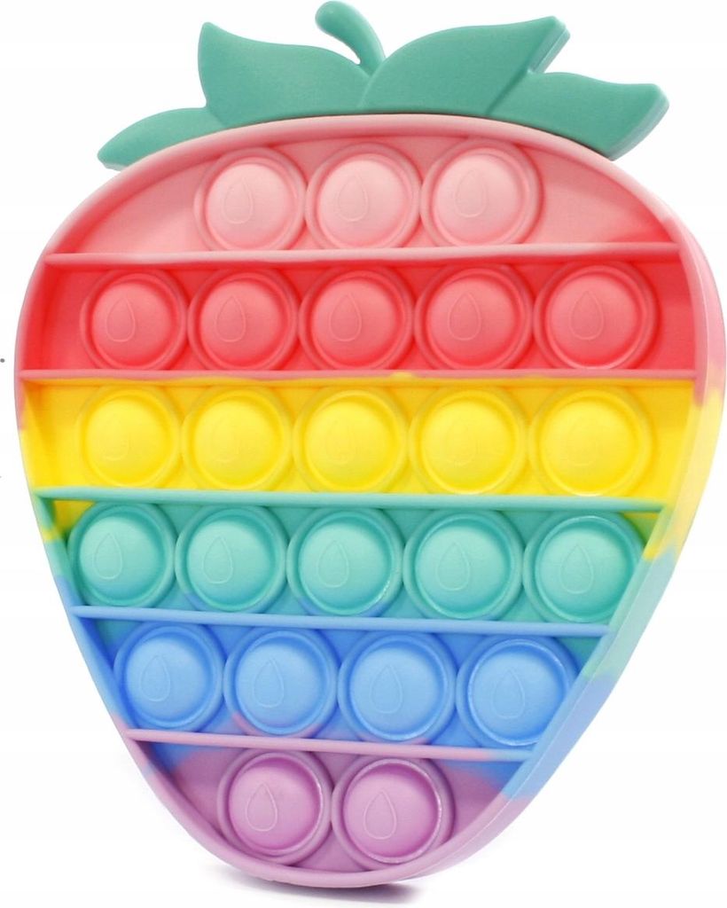 Push Bubble Pop It Erdbeere Antistress Spielzeug - Fidget Toy für Kinder & Erwachsene