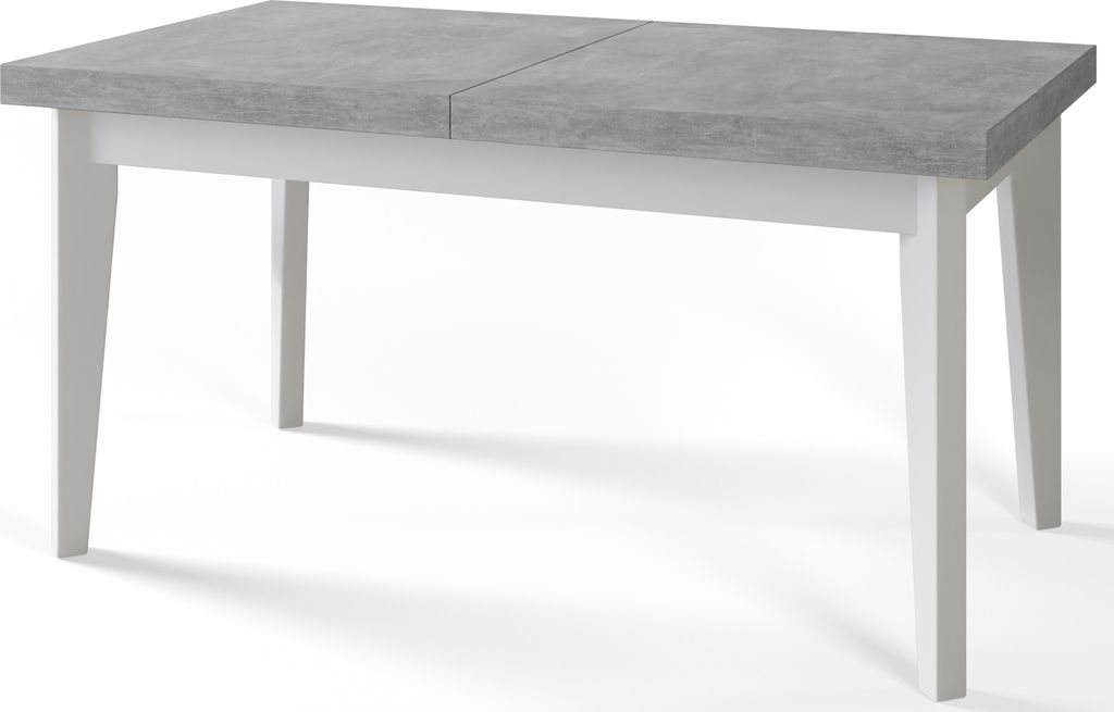 Esstisch 140 cm / 180 cm, Ausziehbarer Tisch, Küchentisch, Esszimmer Tisch, Wohnzimmertisch, Zimmertisch, Moderner Tisch, Loft Tisch, Weiße Beine...