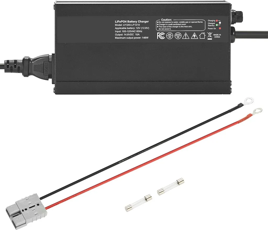 Chargeur de Batterie 12V 10A pour Bateau et Van, Spécial LiFePO4 14,6V
