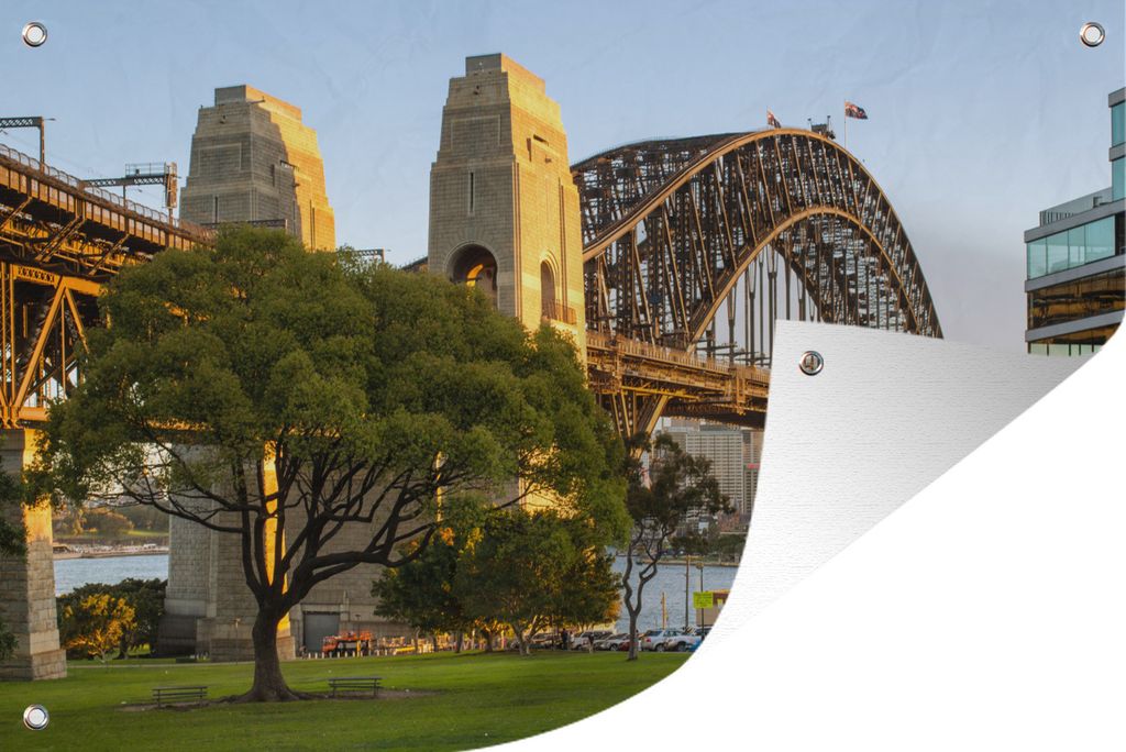 MuchoWow 90x60 cm Outdoor-Poster Gartendeko Sichtschutz Garten Poster für den Garten Sydney Harbour Bridge in Australien am Nachmittag