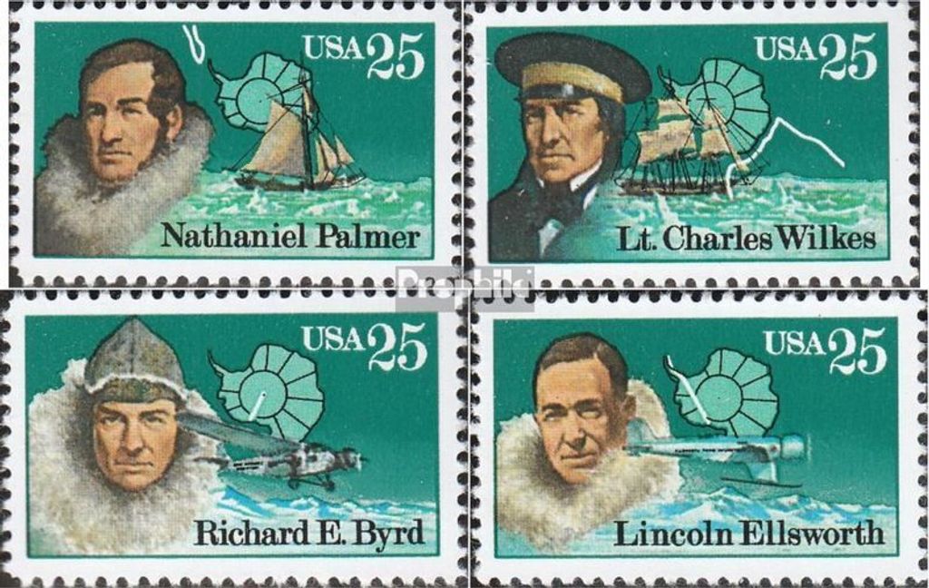Briefmarken USA 1988 Mi 2004-2007 (kompl.Ausg.) postfrisch Antarktis-Forscher