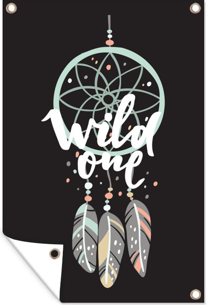 MuchoWow 40x60 cm Outdoor-Poster Gartendeko Sichtschutz Garten Poster für den Garten Zitate - Wildling - Traumfänger - Junge - Kinder