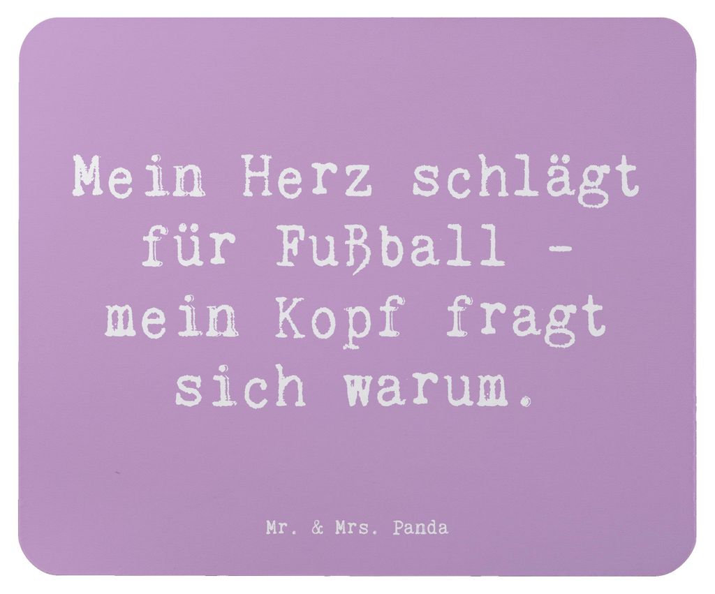 Mr. & Mrs. Panda Mousepad Spruch Fußball Liebe - Lavendeltraum - Geschenk, pc mausunterlage, Teamsport, mousematte, Sportart, Leidenschaft, Sportl...