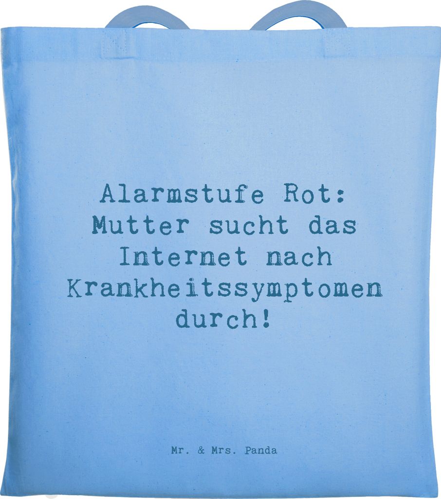 Mr. & Mrs. Panda Schultasche Spruch Mutter Alarmstufe Rot - Sky Blue - Geschenk, Shopping Tasche, Geburtstage, besorgte, humorvolle Sprüche, Verwa...