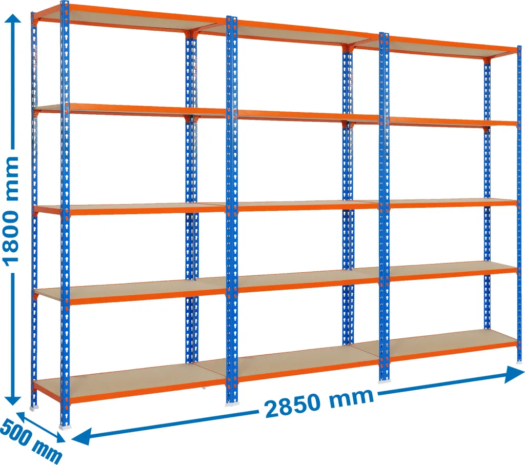 Étagère de Stockage pour Charges Lourdes Maderclick - Lot de 3 Bleues