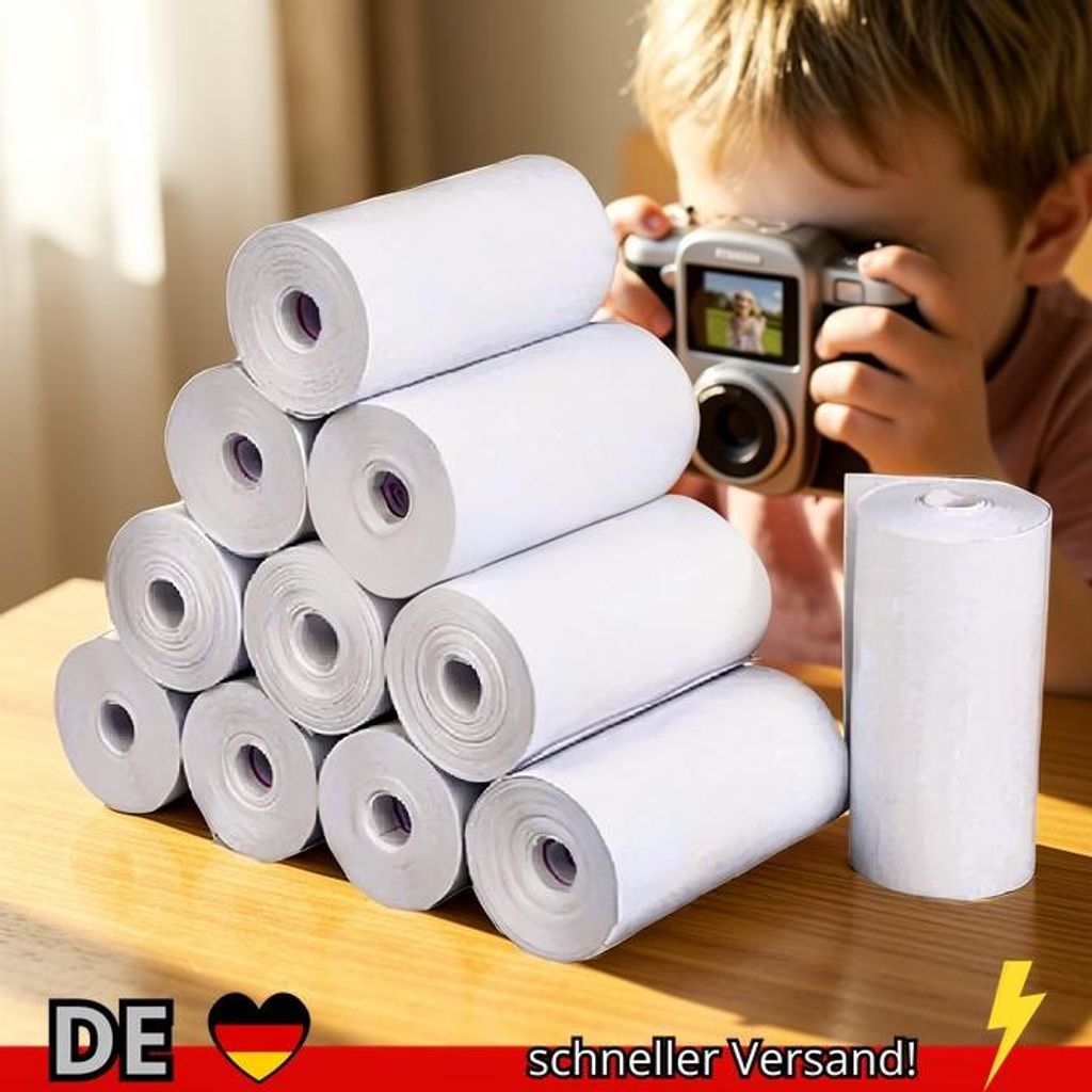 10 Rollen 57x25 MM Thermopapier Weiß Kinder Kamera Instant Produktbild 