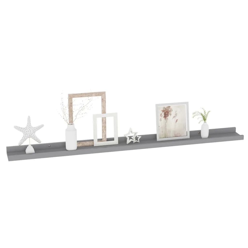 Set 2 Mensole 100x9x3 cm Grigio | Arredo Minimalista Contemporaneo - 3