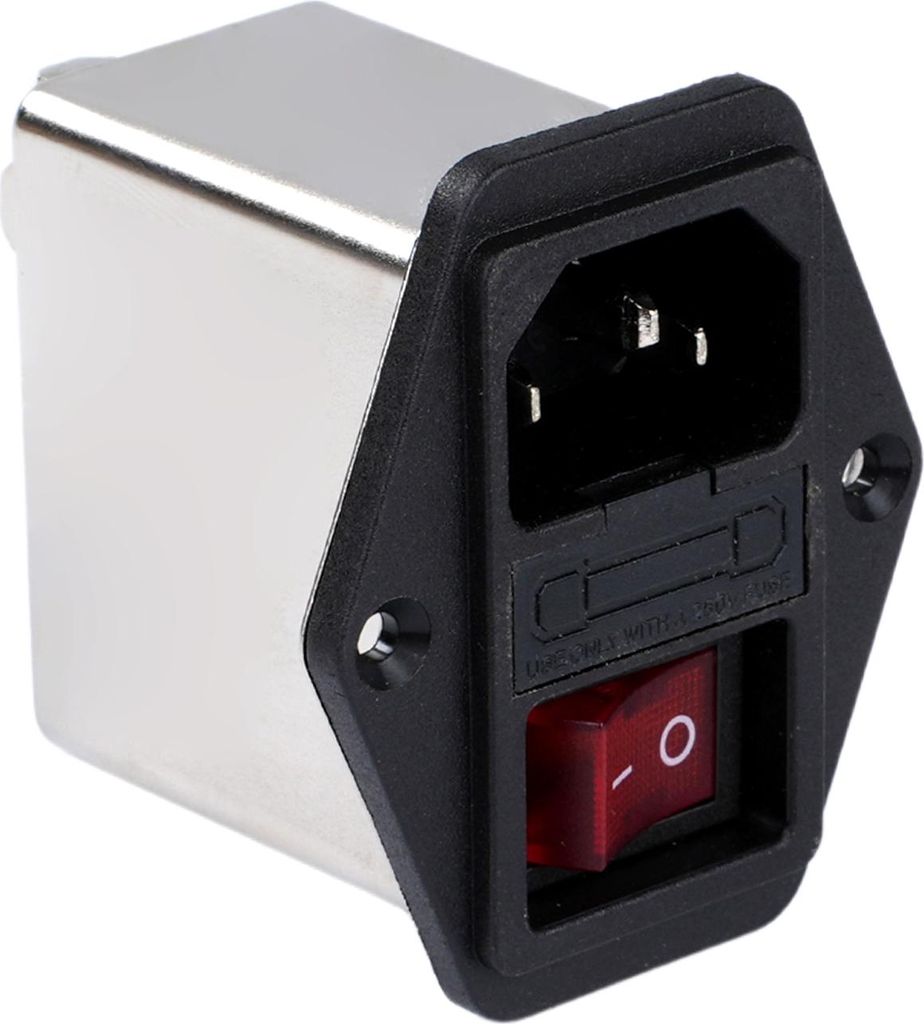 CW2B-10A-T 10A Einphasen Power EMI Filter mit Wippschalter und Steckverbinder – Hochleistungsnetzfilter zur Unterdrückung elektromagnetischer St...