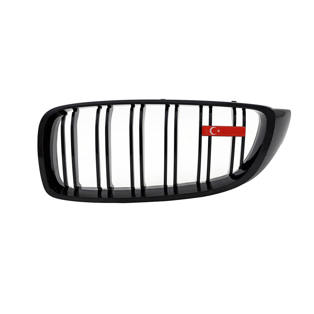 Wunsch Länderflaggen + Emblem Halter für BMW 4er F32 F33 Doppelsteg Kühlergrill Türkei