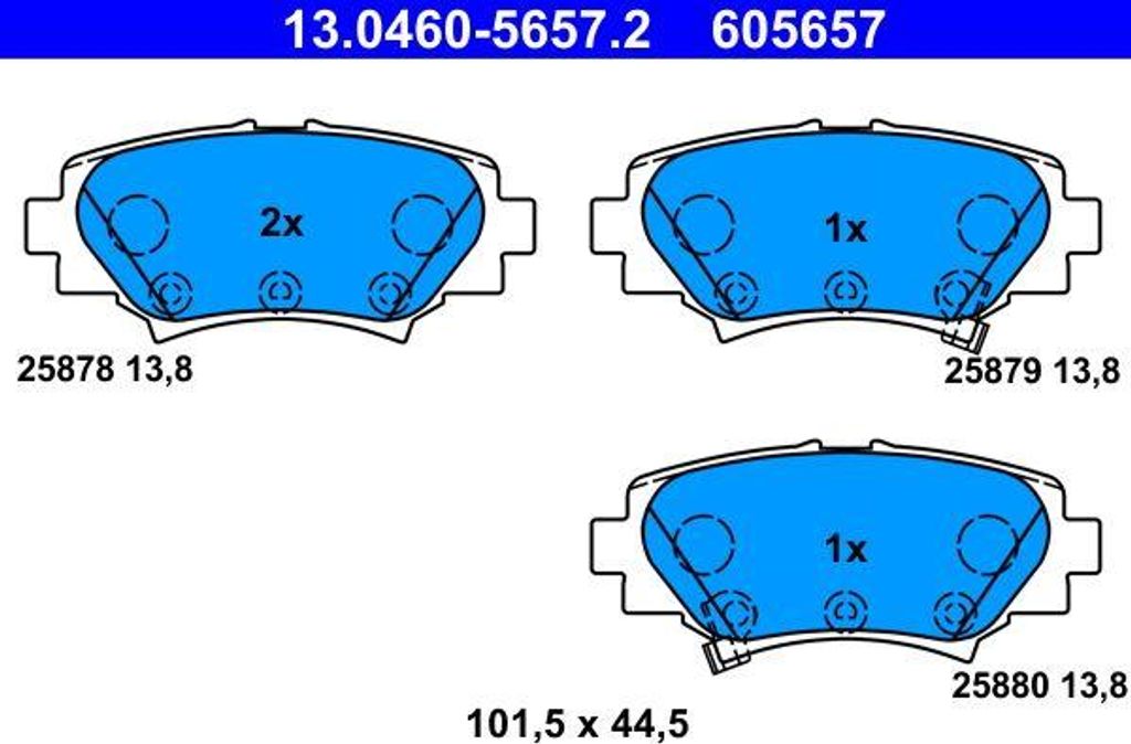 ATE 13.0460-5657.2 Bremsbelagsatz, Scheibenbremse OE B4Y02648ZA kompatibel mit 3
