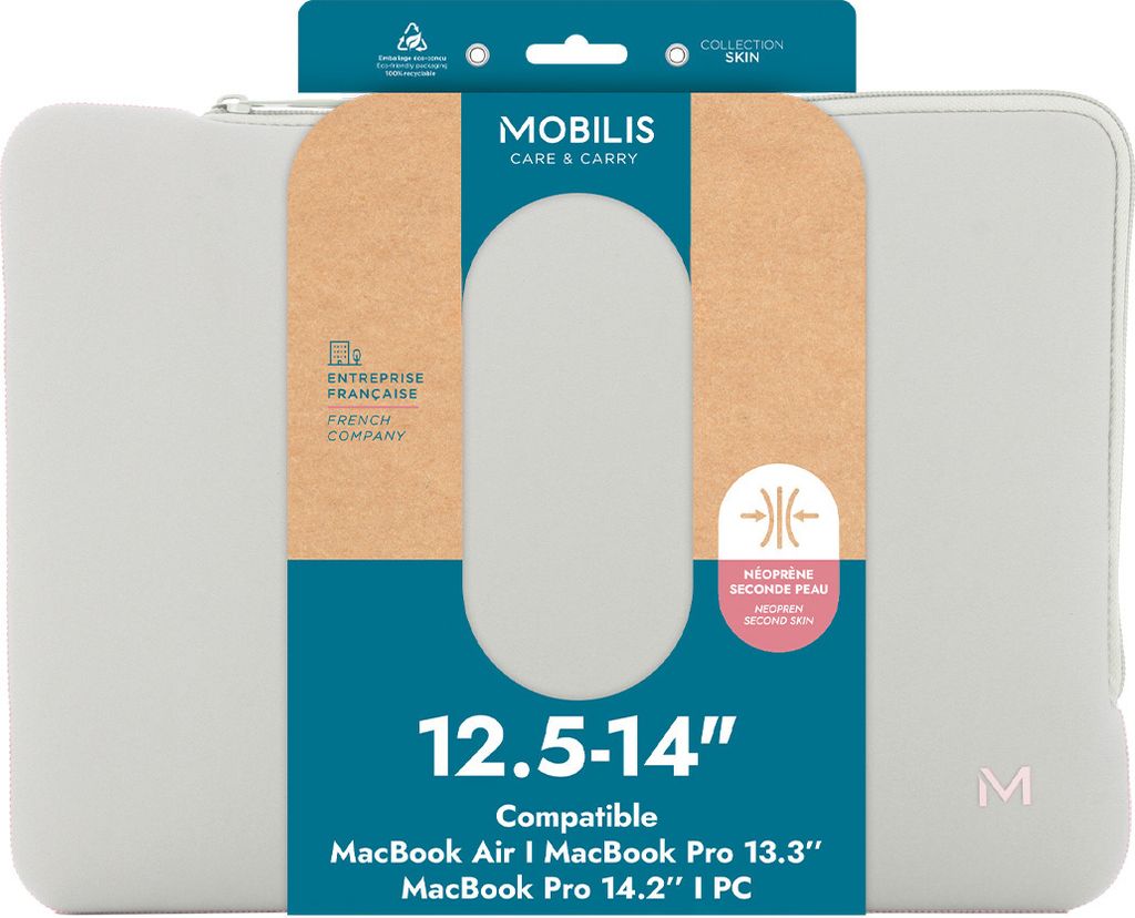 Mobilis Skin Sleeve 12.5-14" -  Grey and pink Produktbild 
