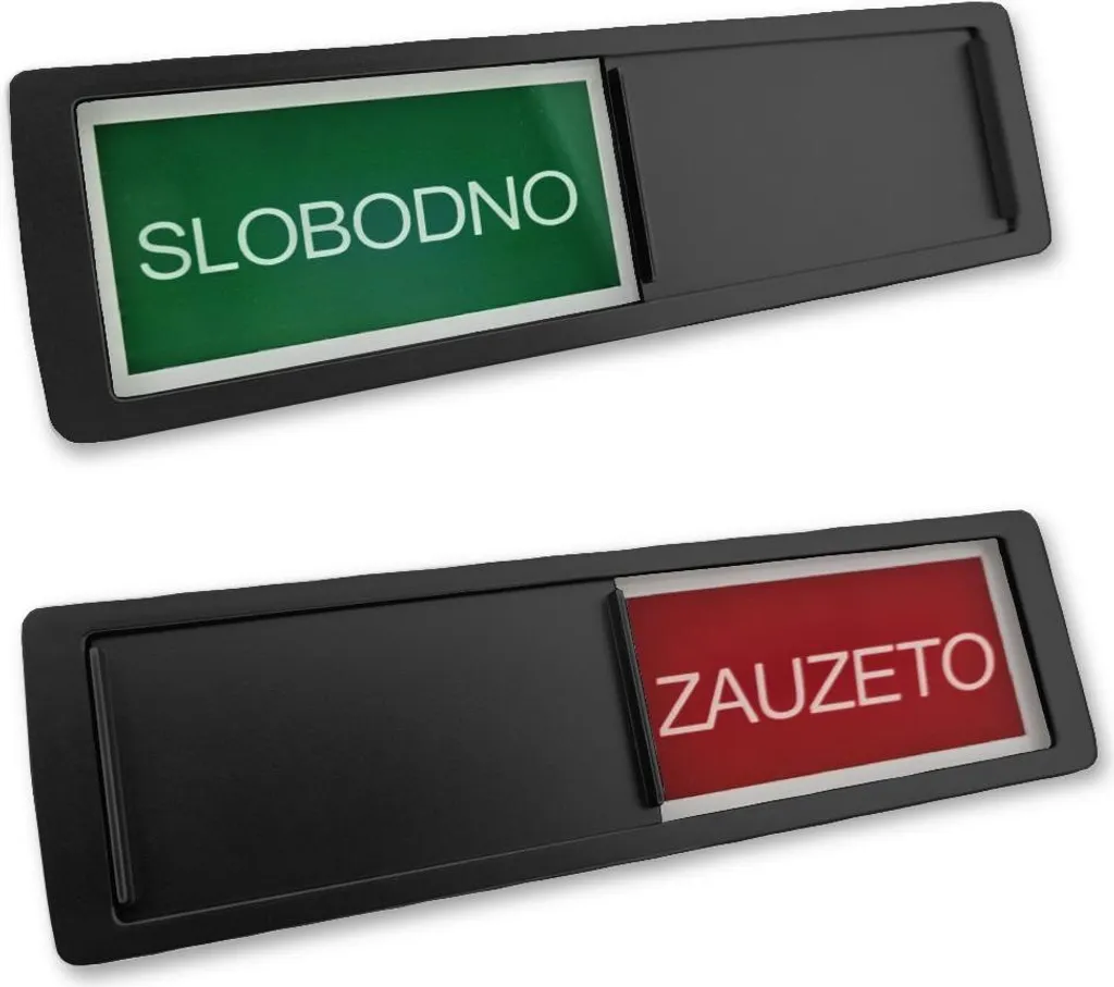 Insegna Scorrevole Slobodno-Zauzeto CombiCraft Nera 178x50mm - Set 5pz
