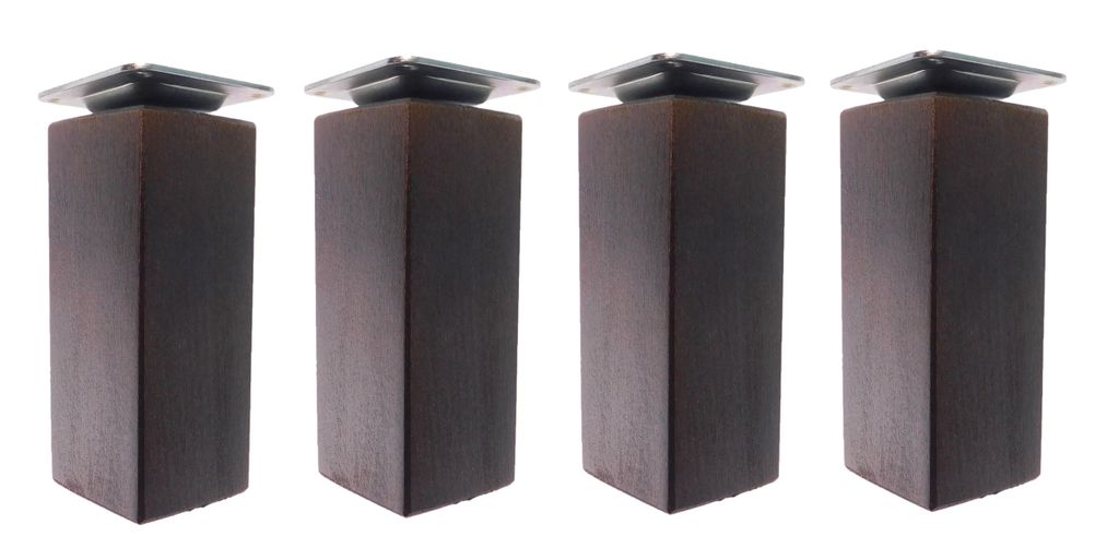 Möbelfüße Holz 10 cm – Nussbaum gebeizt – 5x5 cm Produktbild 