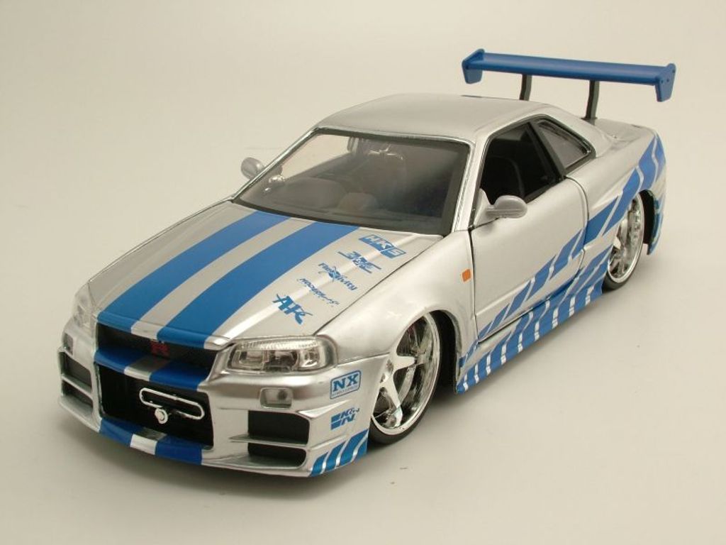 Nissan Skyline GT-R R34 2002 silber blau Brian Fast & Produktbild 