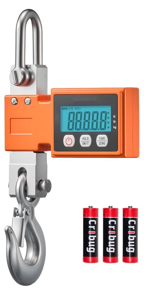 Kranwaage/Hakenwaage/Zugwaage 500 kg - Digitale Industriewaage/Wildwaage - Auflösung 100 g - Gehäuse aus Aluminiumguss - LCD-Display - Abschaltau...