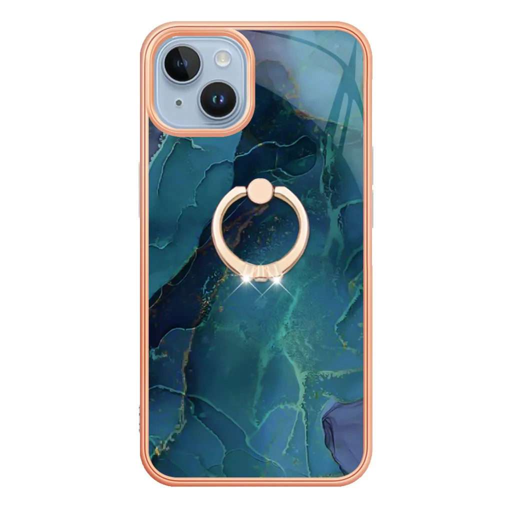 Custodia iPhone 14 Premium Verde Fantasia | Cover TPU con Ring Holder - 3